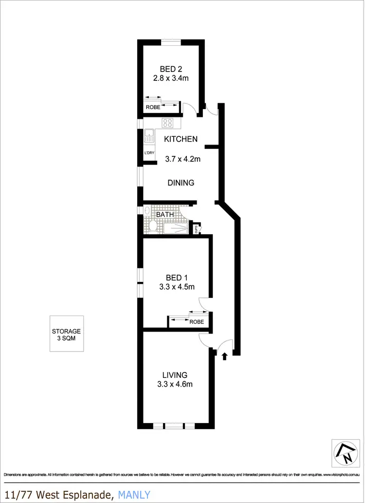 Floorplan of Homely apartment listing, 11/77-78 West Esplanade, Manly NSW 2095
