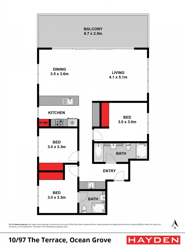 Floorplan of Homely townhouse listing, 10/97 The Terrace, Ocean Grove VIC 3226