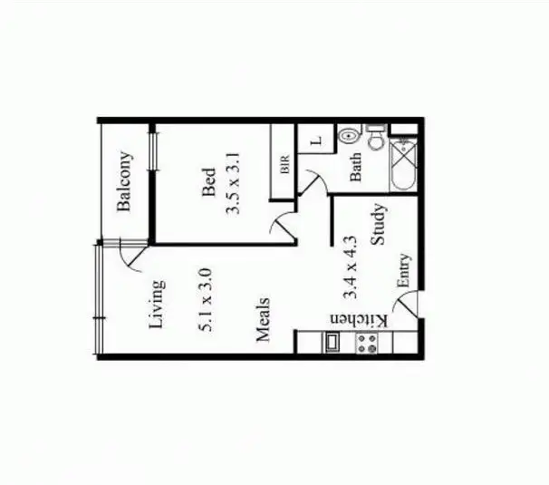 Floorplan of Homely apartment listing, 1809/8 Dorcas Street, Southbank VIC 3006