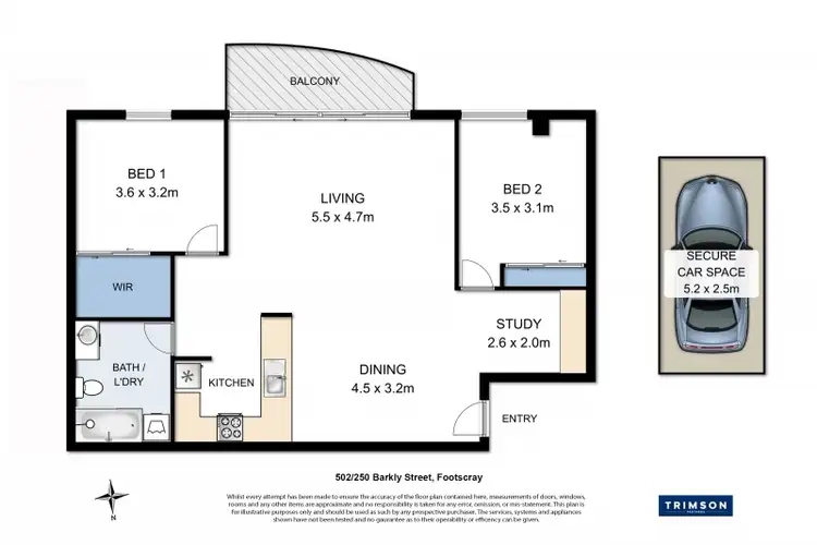 Floorplan of Homely apartment listing, 502/250 Barkly Street, Footscray VIC 3011