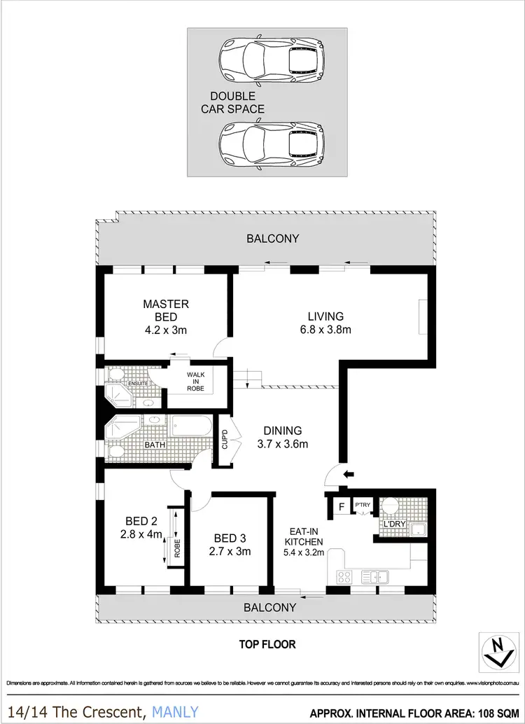 Floorplan of Homely apartment listing, 14/14 The Crescent, Manly NSW 2095