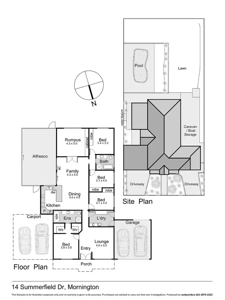 Floorplan of Homely house listing, 14 Summerfield Drive, Mornington VIC 3931