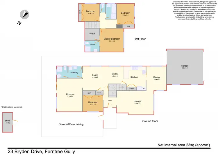 Floorplan of Homely house listing, 23 Bryden Drive, Ferntree Gully VIC 3156