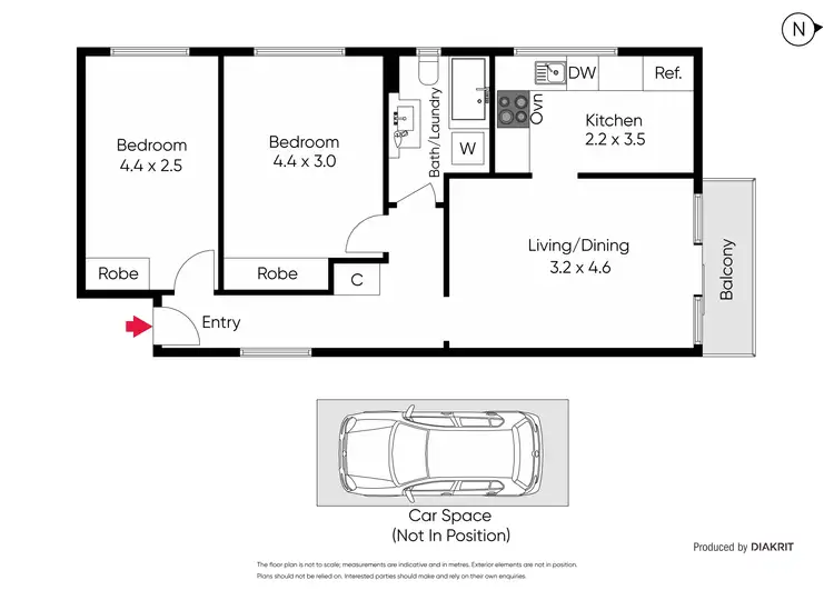 Floorplan of Homely apartment listing, 12/82 Dickens Street, Elwood VIC 3184