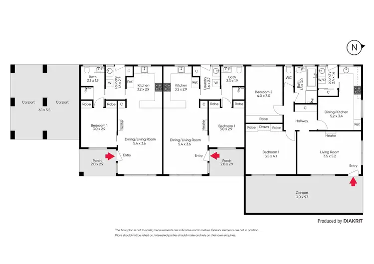 Floorplan of Homely unit listing, 1-3/6 Rowan Parade, Wendouree VIC 3355