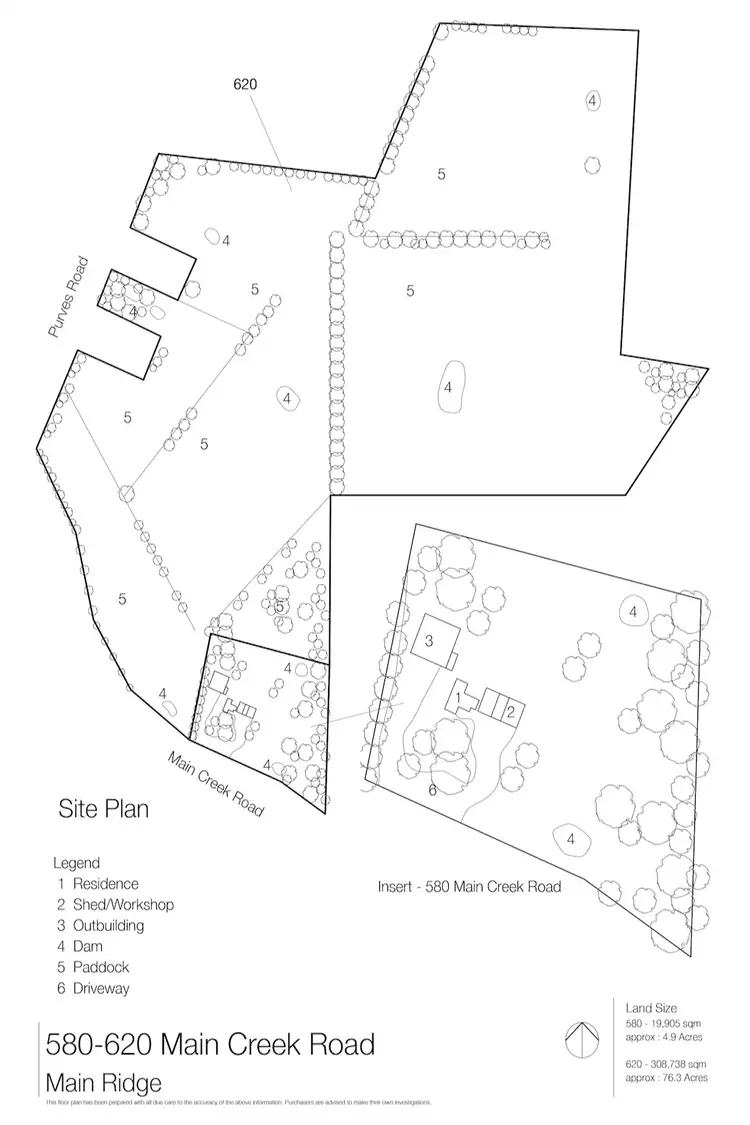 Floorplan of Homely house listing, 580 Main Creek Road, Main Ridge VIC 3928