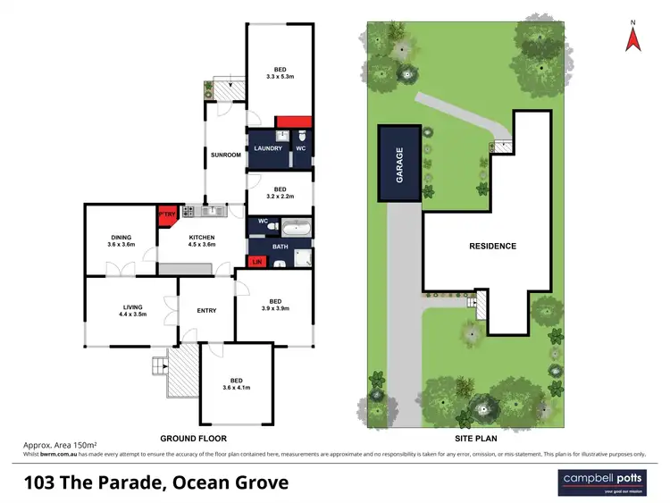 Floorplan of Homely house listing, 103 The Parade, Ocean Grove VIC 3226