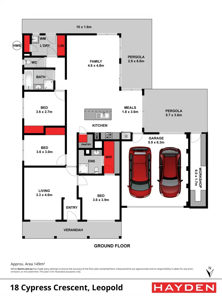 Floorplan of Homely house listing, 18 Cypress Crescent, Leopold VIC 3224