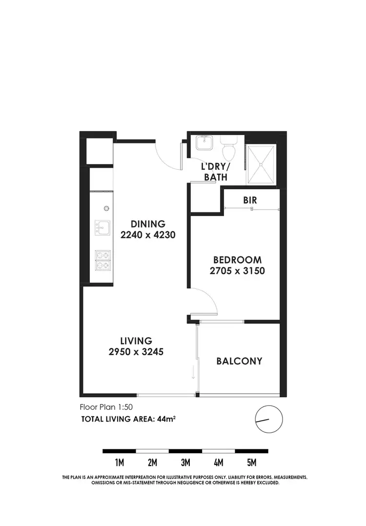 Floorplan of Homely apartment listing, 1517/3 Yarra Street, South Yarra VIC 3141