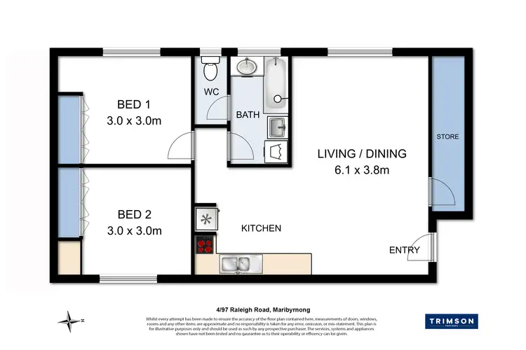 Floorplan of Homely flat listing, 4/97 Raleigh Road, Maribyrnong VIC 3032