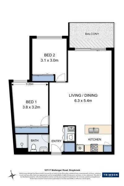 Floorplan of Homely apartment listing, 107/17 Mullenger Road, Braybrook VIC 3019
