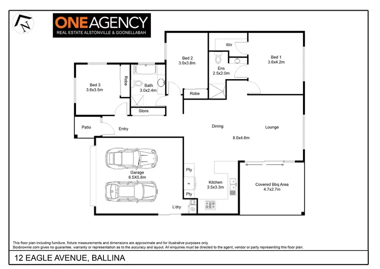 Floorplan of Homely semi-detached listing, 12 Eagle Avenue, Ballina NSW 2478