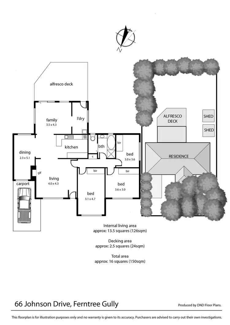 Floorplan of Homely house listing, 66 Johnson Drive, Ferntree Gully VIC 3156