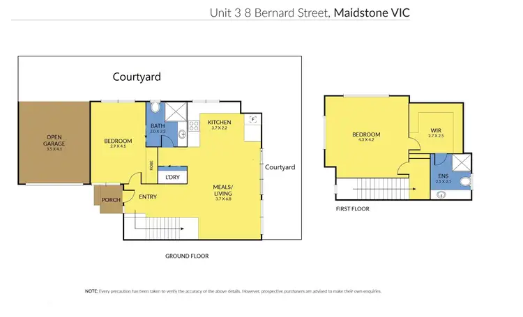 Floorplan of Homely townhouse listing, 3/8 Bernard Street, Maidstone VIC 3012