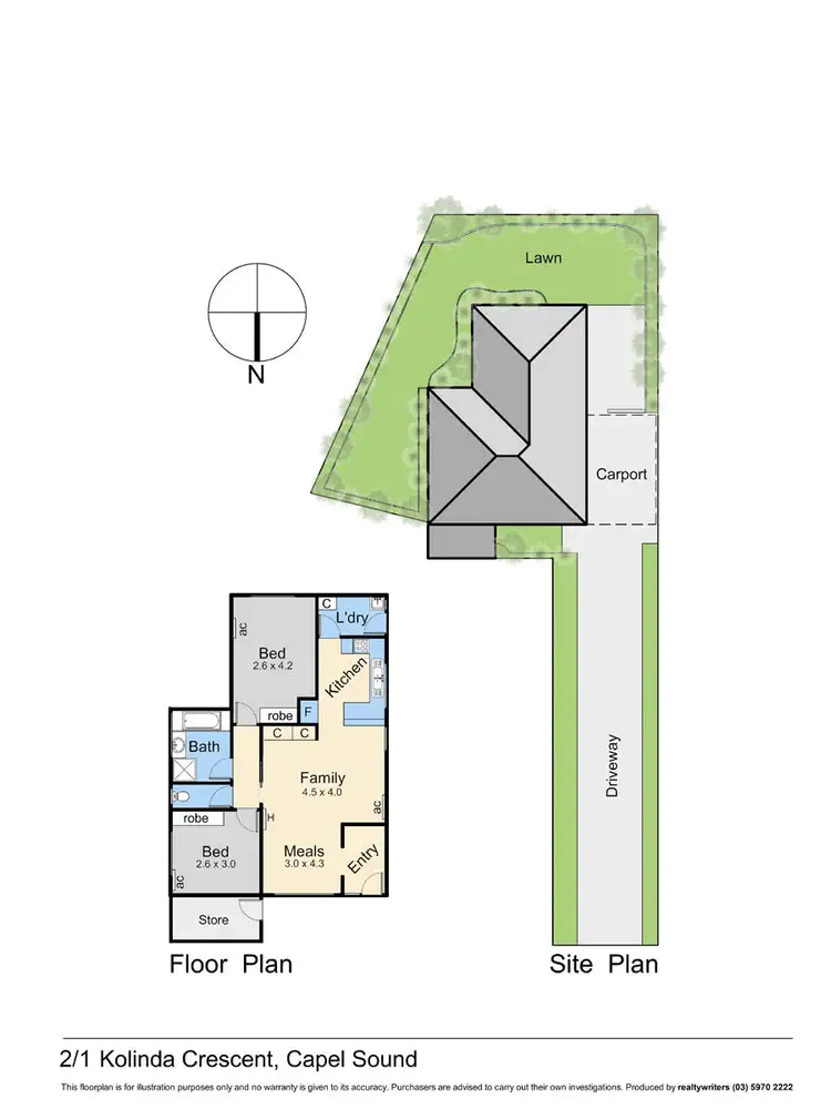 Floorplan of Homely unit listing, 2/1 Kolinda Crescent, Capel Sound VIC 3940