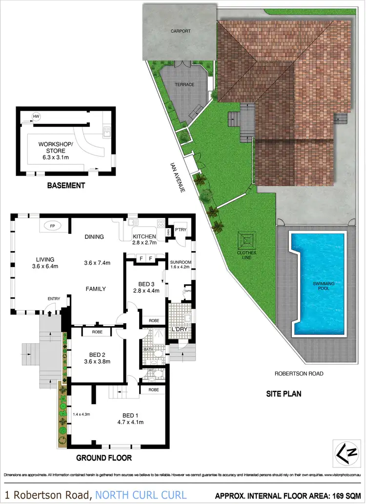 Floorplan of Homely house listing, 1 Robertson Road, North Curl Curl NSW 2099