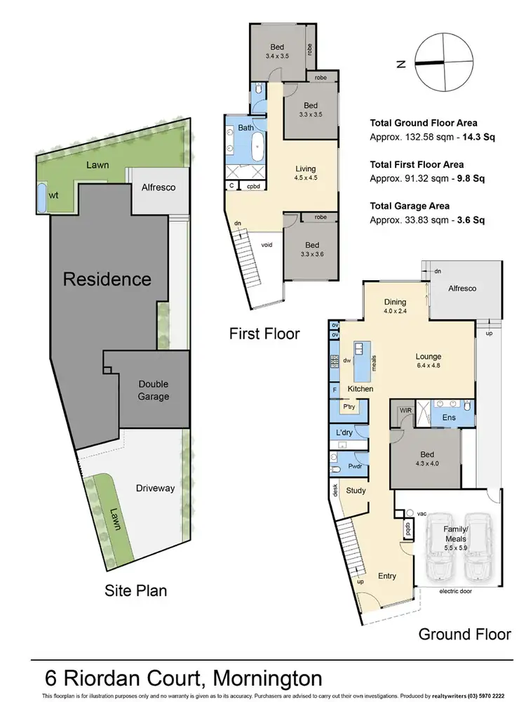 Floorplan of Homely house listing, 6 Riordan Court, Mornington VIC 3931