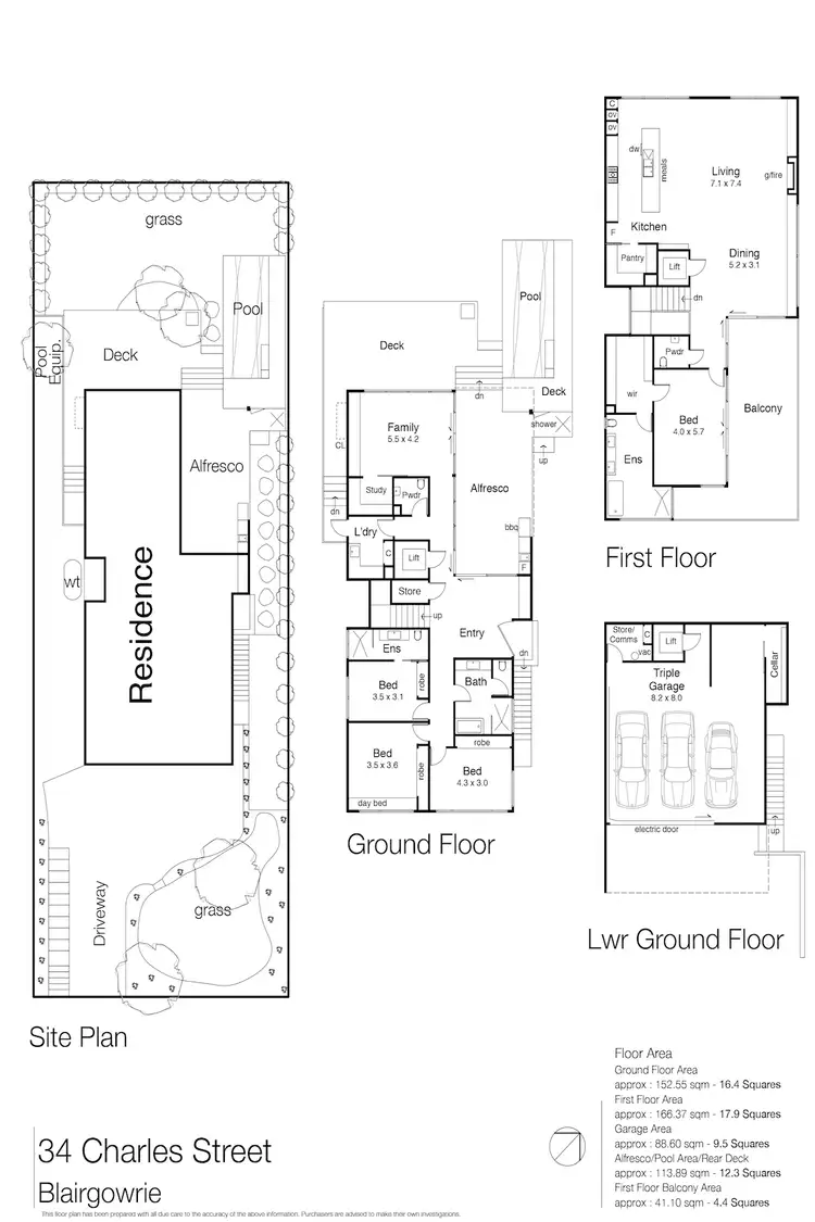 Floorplan of Homely house listing, 34 Charles Street, Blairgowrie VIC 3942