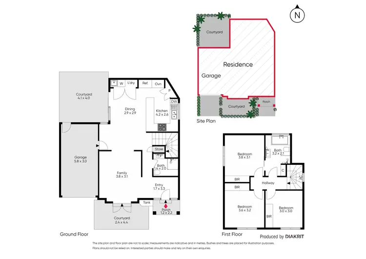 Floorplan of Homely townhouse listing, 1/24 Wave Street, Elwood VIC 3184