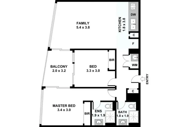 Floorplan of Homely apartment listing, 1605/81 South Wharf Drive, Docklands VIC 3008