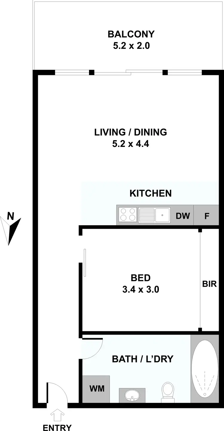 Floorplan of Homely apartment listing, 208/4-18 Ferguson Street, Williamstown VIC 3016