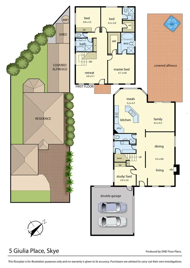 Floorplan of Homely house listing, 5 Giulia Place, Skye VIC 3977