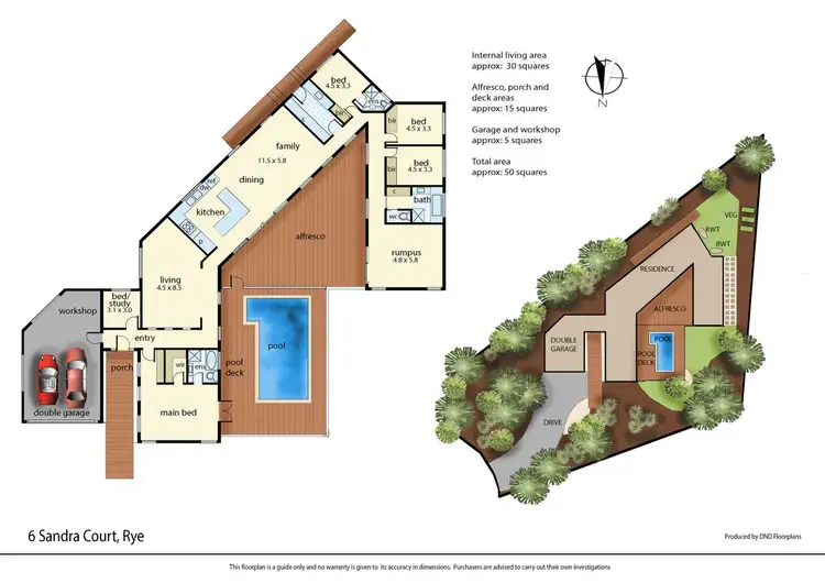 Floorplan of Homely house listing, 6 Sandra Court, Rye VIC 3941