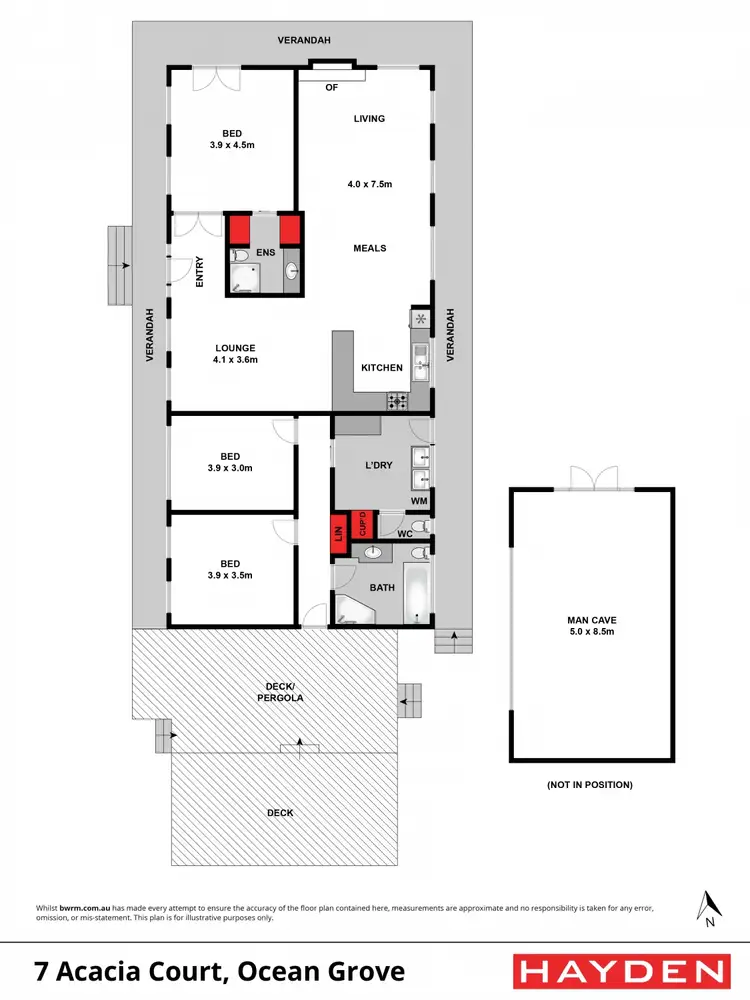 Floorplan of Homely house listing, 7 Acacia Court, Ocean Grove VIC 3226