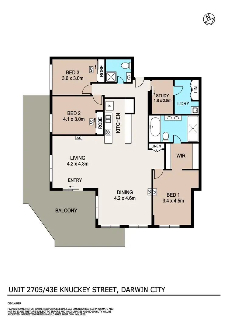 Floorplan of Homely unit listing, 2705/43e Knuckey Street, Darwin City NT 800