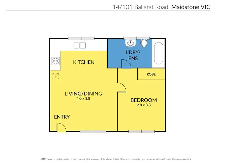 Floorplan of Homely apartment listing, 14/101 Ballarat Road, Maidstone VIC 3012