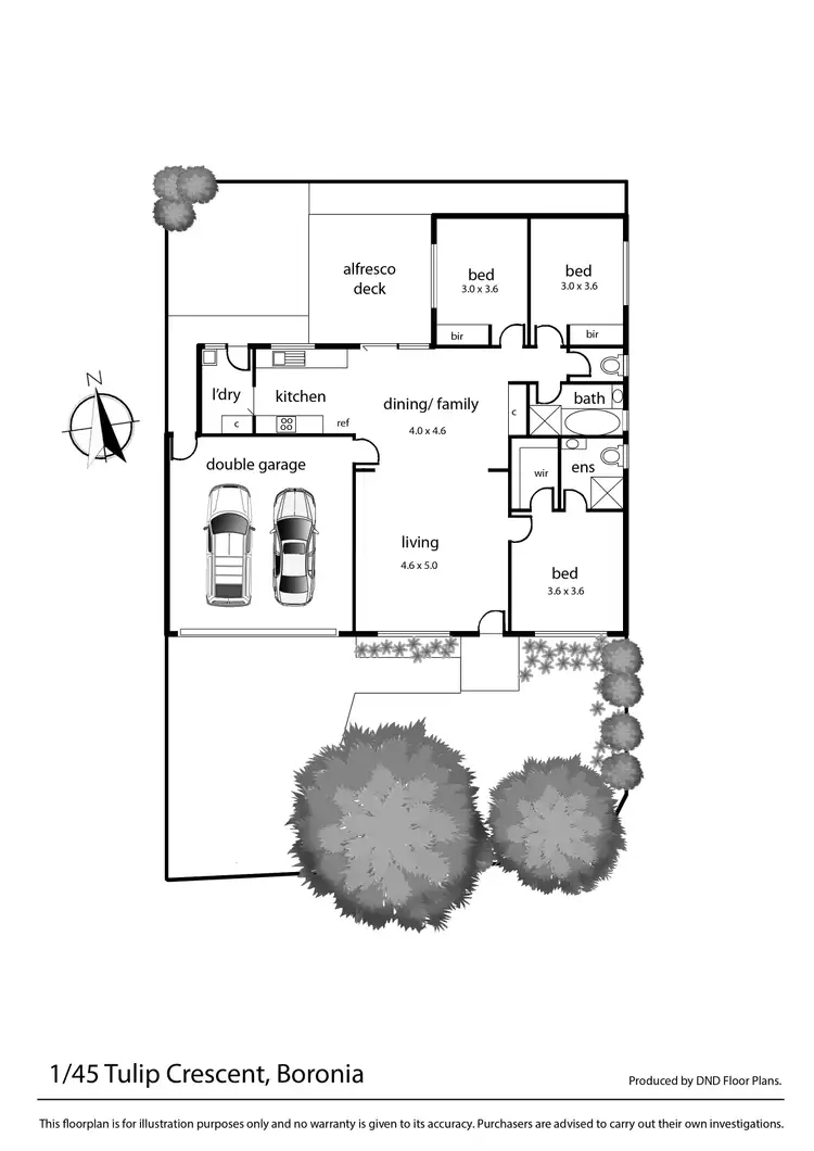 Floorplan of Homely unit listing, 1/45 Tulip Crescent, Boronia VIC 3155