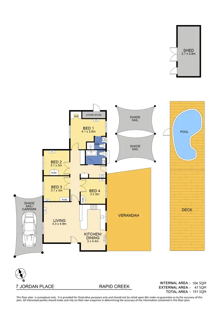 Floorplan of Homely house listing, 7 Jordan Place, Rapid Creek NT 810