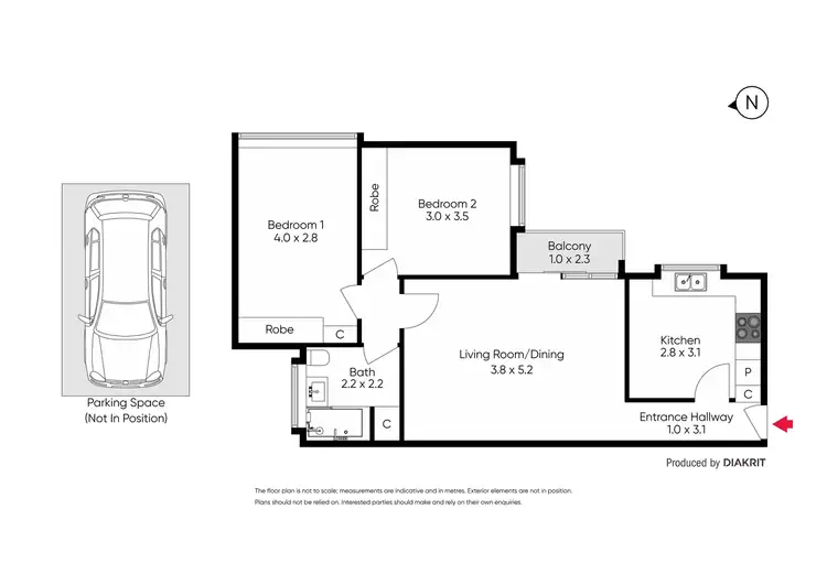 Floorplan of Homely apartment listing, 14/11 Fulton Street, St Kilda East VIC 3183