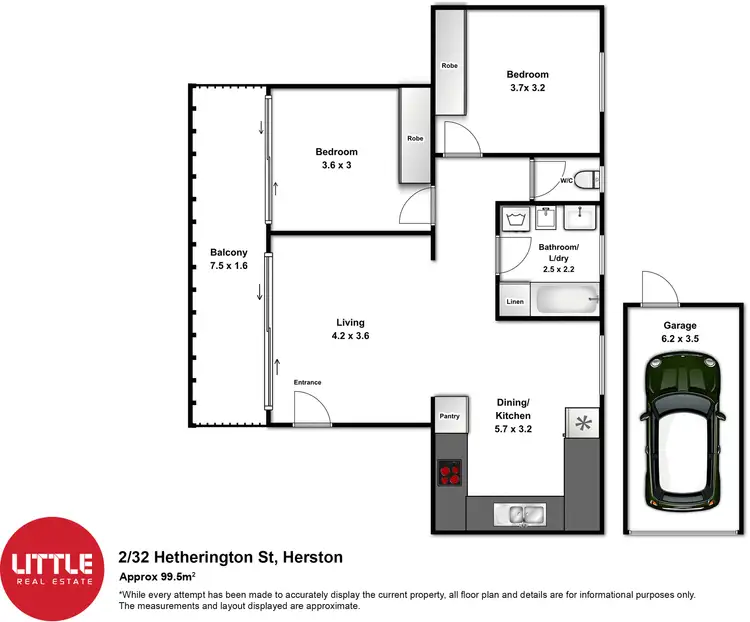 Floorplan of Homely apartment listing, 2/32 Hetherington Street, Herston QLD 4006