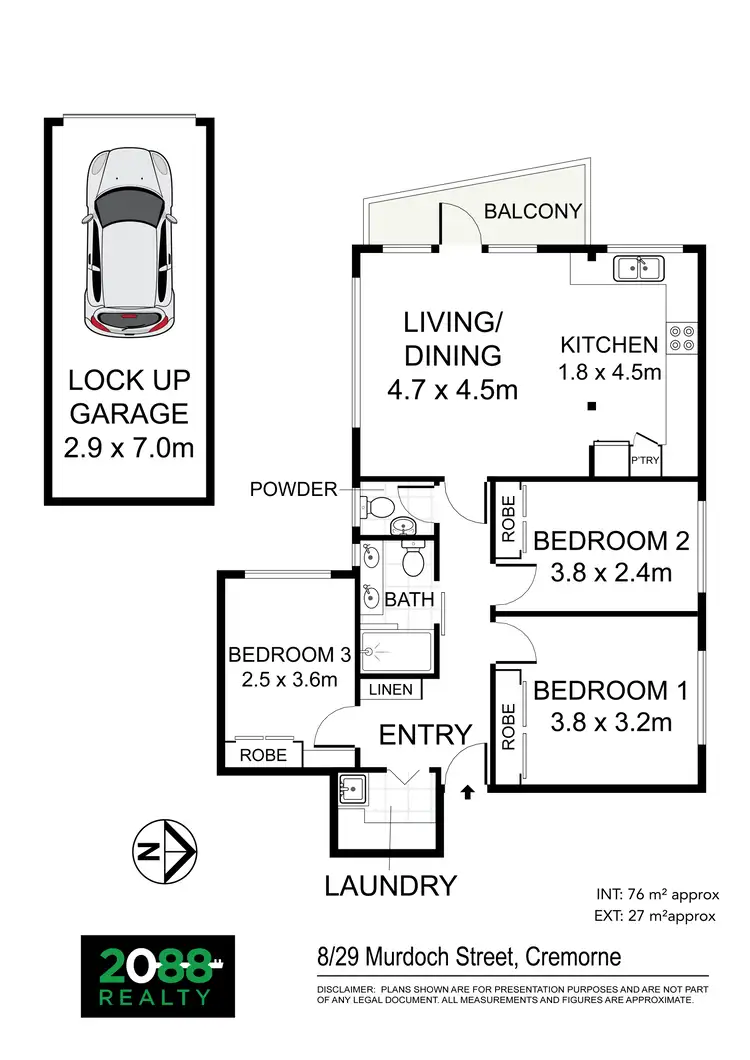 Floorplan of Homely unit listing, 8/29 Murdoch Street, Cremorne NSW 2090