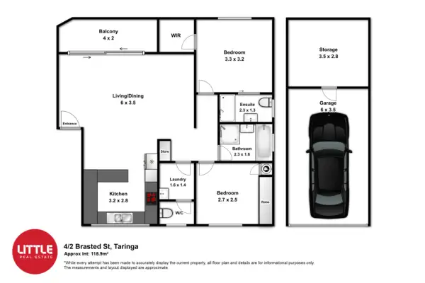 Floorplan of Homely apartment listing, 4/2 Brasted Street, Taringa QLD 4068