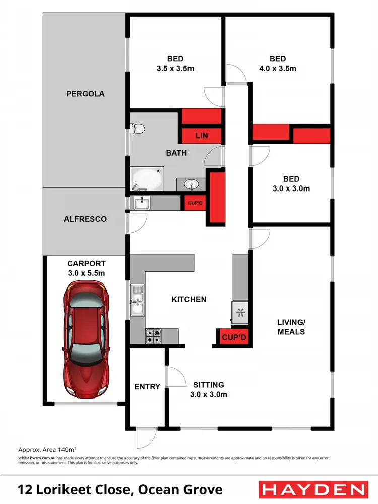 Floorplan of Homely house listing, 12 Lorikeet Close, Ocean Grove VIC 3226