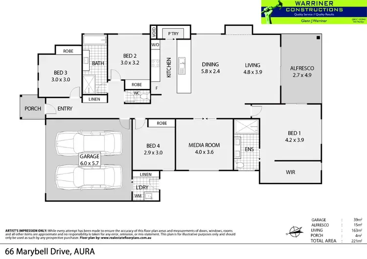 Floorplan of Homely house listing, 66 Marybell Drive, Caloundra West QLD 4551