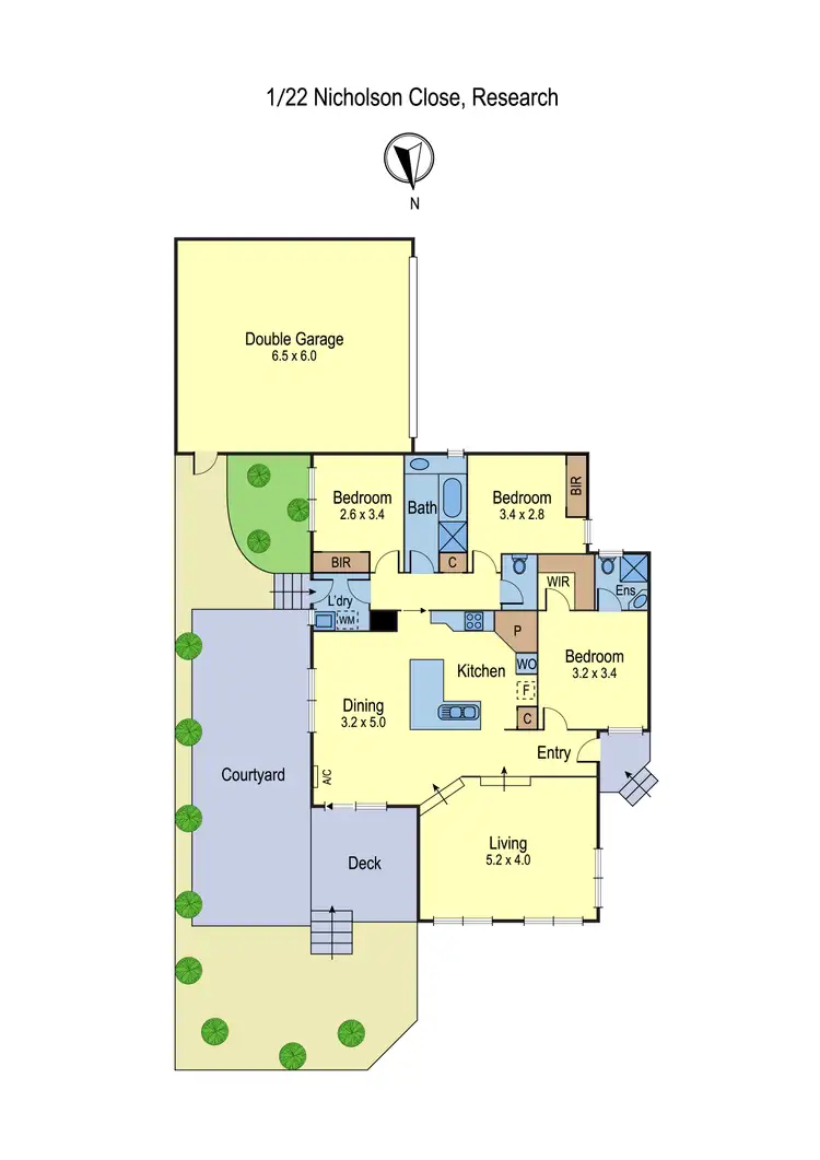 Floorplan of Homely unit listing, 1/22 Nicholson Close, Research VIC 3095