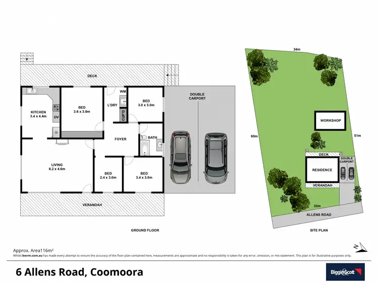 Floorplan of Homely house listing, 6 Allens Road, Coomoora VIC 3461