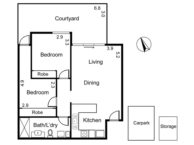 Floorplan of Homely apartment listing, 4/43 Argyle Street, Fitzroy VIC 3065