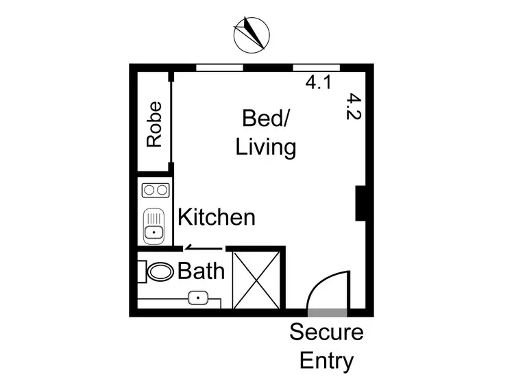 Floorplan of Homely studio listing, 206/70 Queensberry Street, Carlton VIC 3053