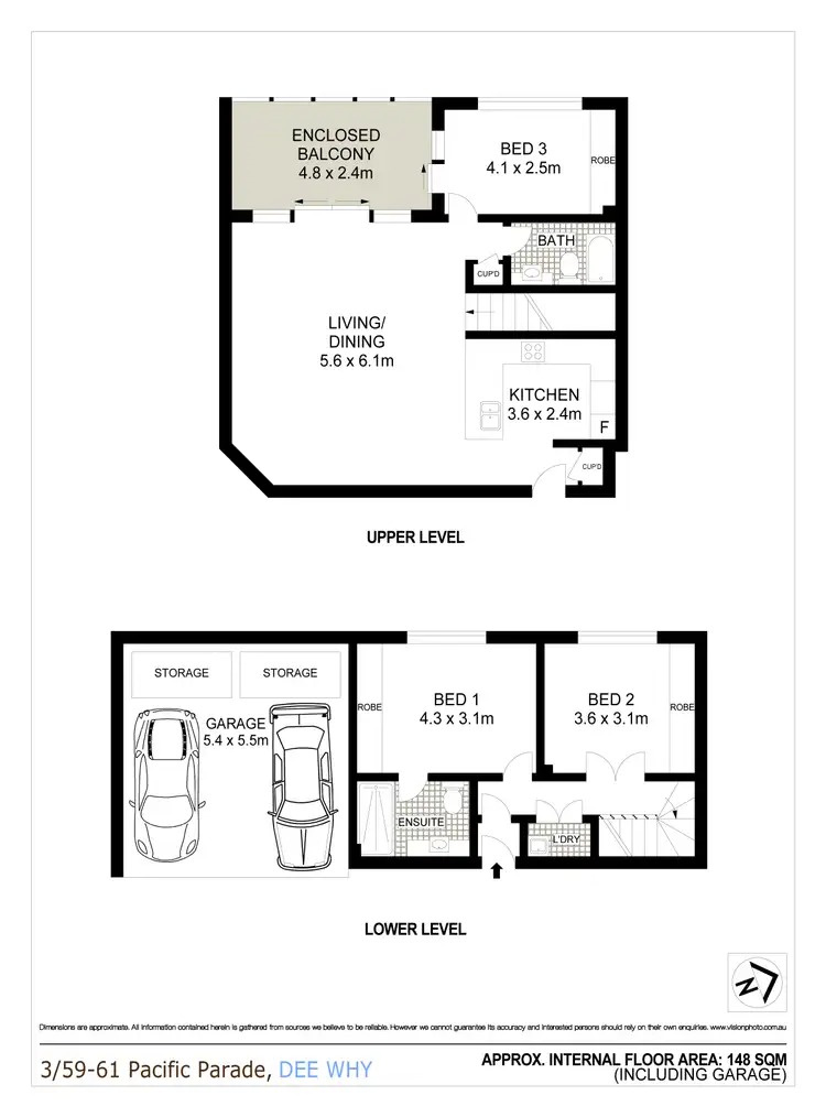 Floorplan of Homely apartment listing, 3/59-61 Pacific Parade, Dee Why NSW 2099