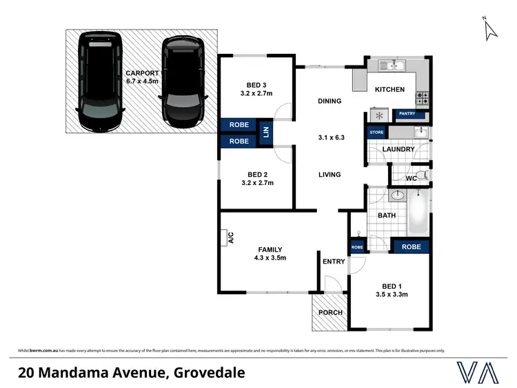 Floorplan of Homely house listing, 20 Mandama Avenue, Grovedale VIC 3216
