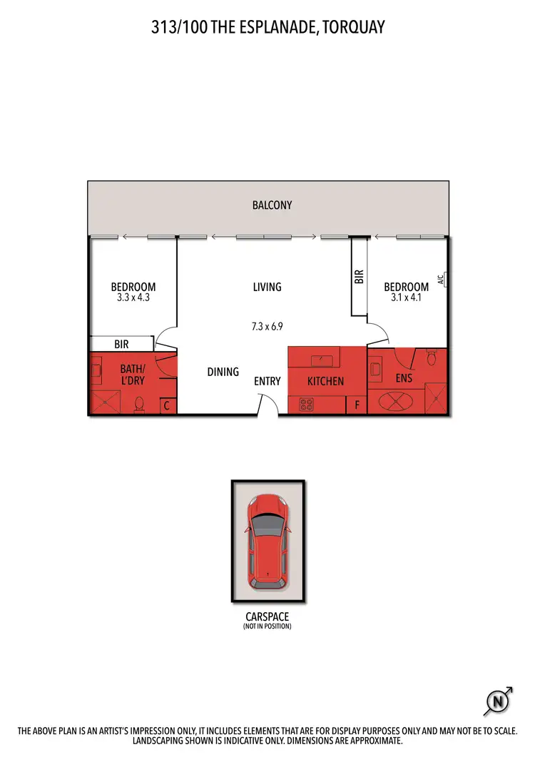 Floorplan of Homely apartment listing, 313/100 The Esplanade, Torquay VIC 3228