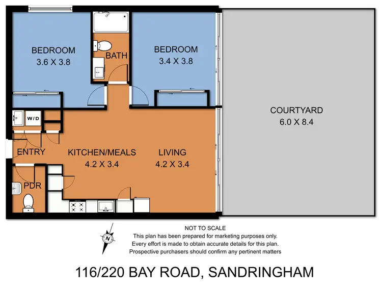 Floorplan of Homely apartment listing, 116/220 Bay Road, Sandringham VIC 3191