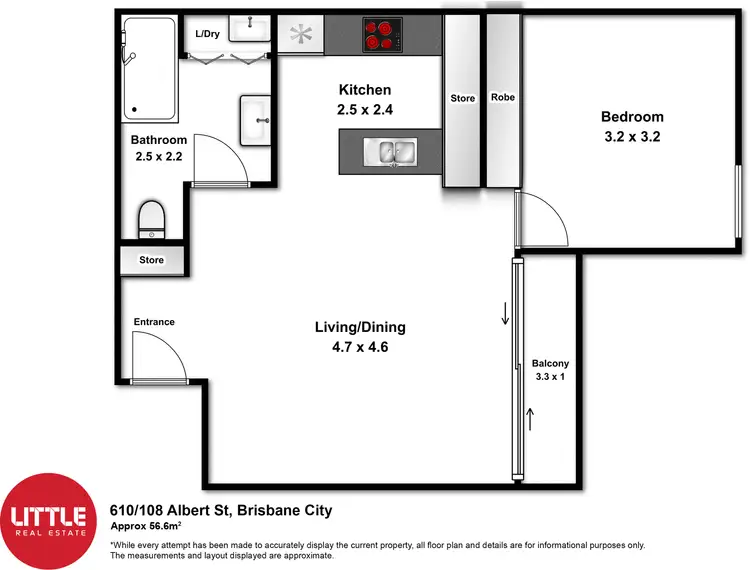 Floorplan of Homely apartment listing, 610/108 Albert Street, Brisbane City QLD 4000