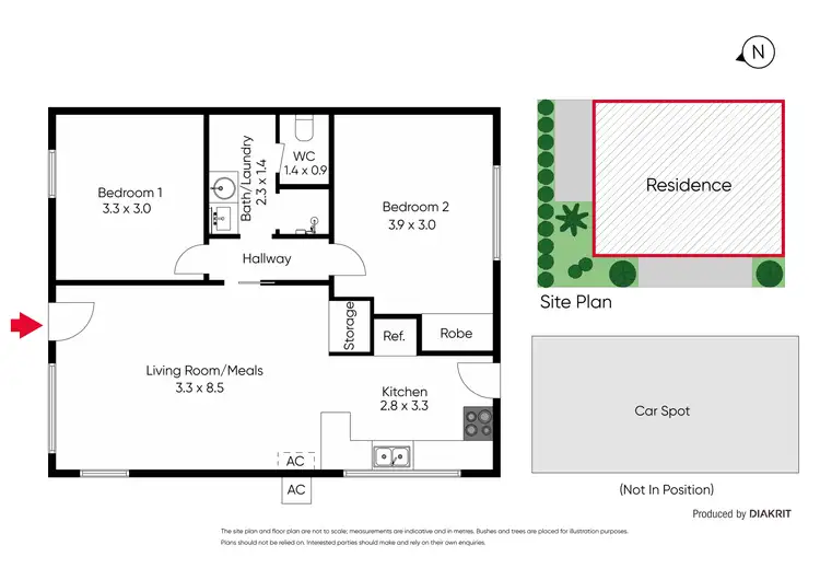 Floorplan of Homely unit listing, 1/8 Carder Avenue, Seaford VIC 3198