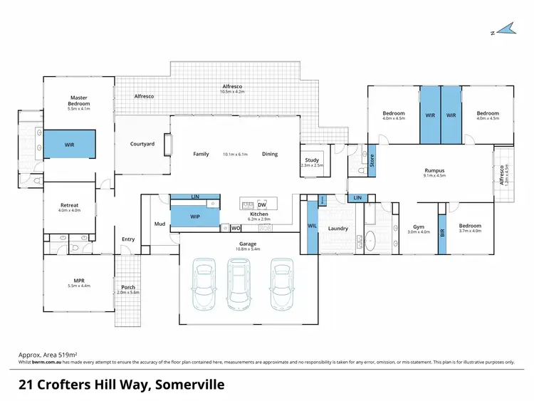 Floorplan of Homely rural property listing, 21 Crofters Hill Way, Somerville VIC 3912