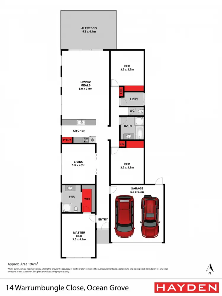 Floorplan of Homely house listing, 14 Warrumbungle Close, Ocean Grove VIC 3226